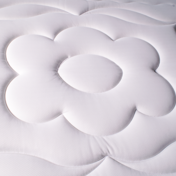 etiqueta ortopédico del colchón Pocket Duraflex con detalle de tela