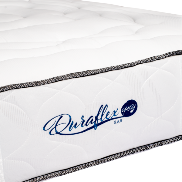 logo bordado Duraflex en el costado del colchón Pocket