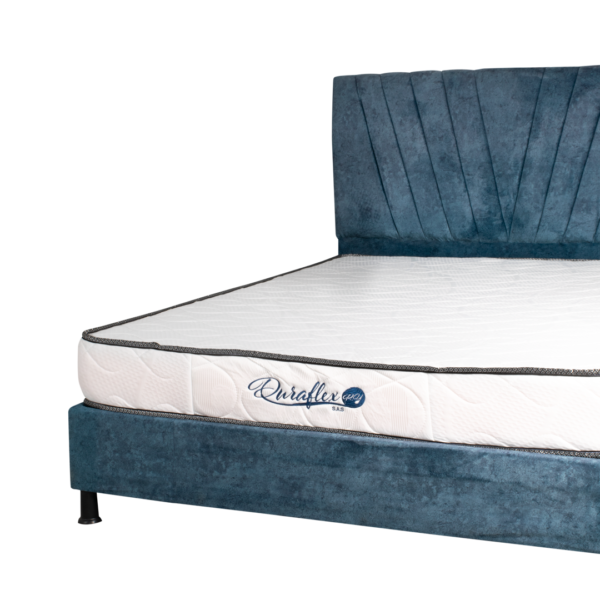 combo estándar Duraflex con colchón semianatómico y espaldar azul